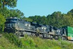 Windshield Shot of A Waiting Intermodal/Autorack Train